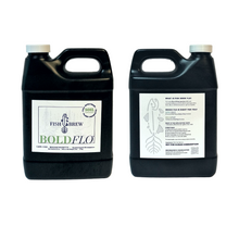 Load image into Gallery viewer, Gallon and Quart sized bottles of Fish Brew Bold FLO Soil Conditioner/Living Soil Microbes/Plant Probiotics, Derived from Fish Manure
