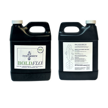 Load image into Gallery viewer, Gallon and Quart sized bottles of Fish Brew Bold FLO Soil Conditioner/Living Soil Microbes/Plant Probiotics, Derived from Fish Manure